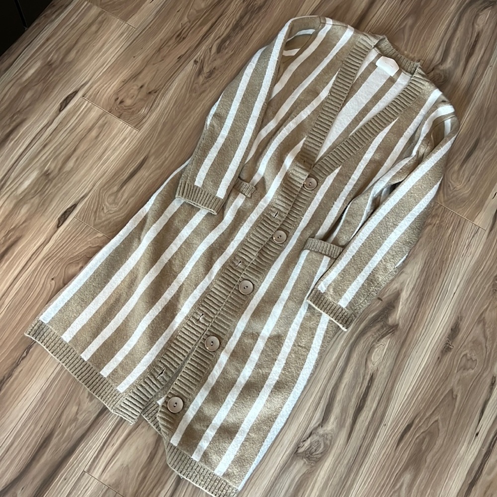 Black and beige long cardigan